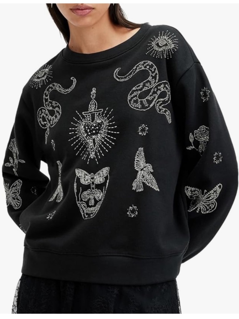 All Saints PIPA Hex Sweatshirt Sz Medium M